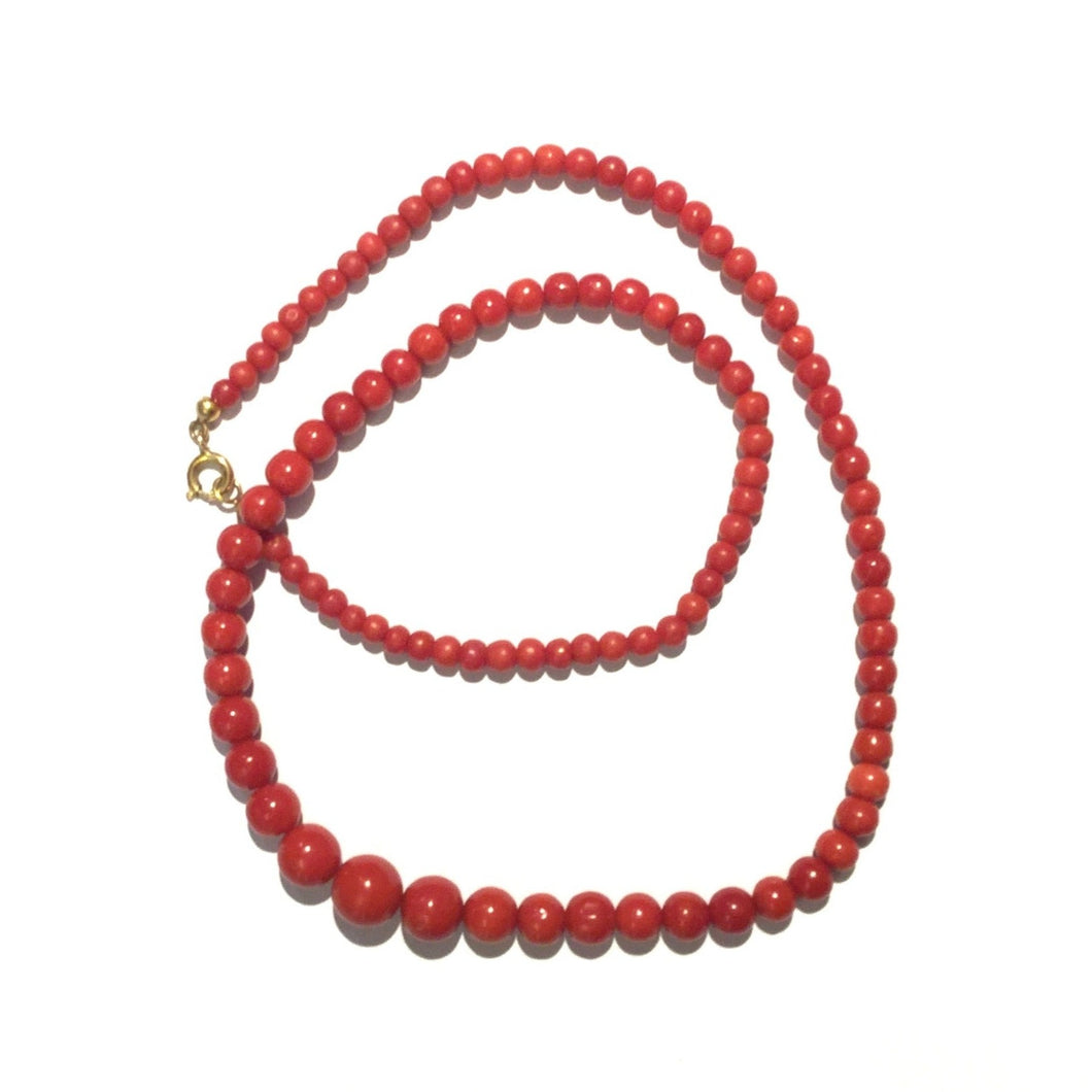 Victorian Natural Coral Graduated Necklace