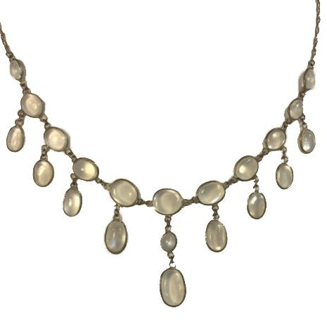Sterling Silver Victorian Moonstone Necklace