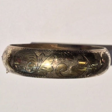 Victorian Sterling Silver Engraved Cuff