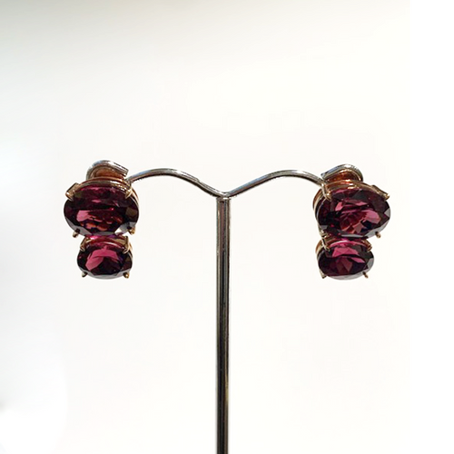 9ct Rose Gold 4.88ct Natural Garnet Stud Drop Earrings