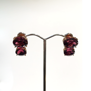 9ct Rose Gold 4.88ct Natural Garnet Stud Drop Earrings