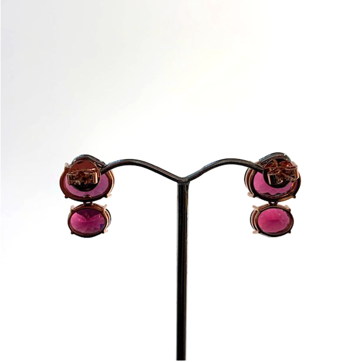 9ct Rose Gold 4.88ct Natural Garnet Stud Drop Earrings