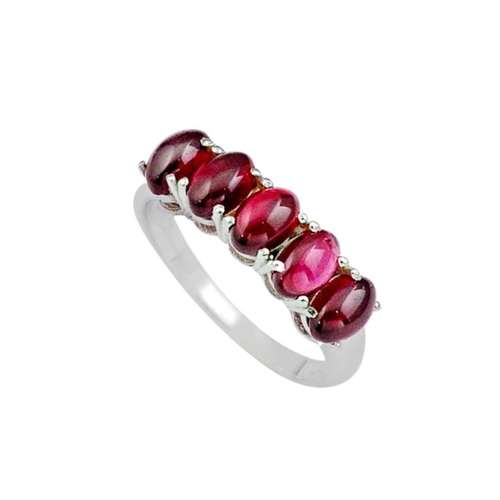 Infinity Sterling Silver Red Garnet Ring