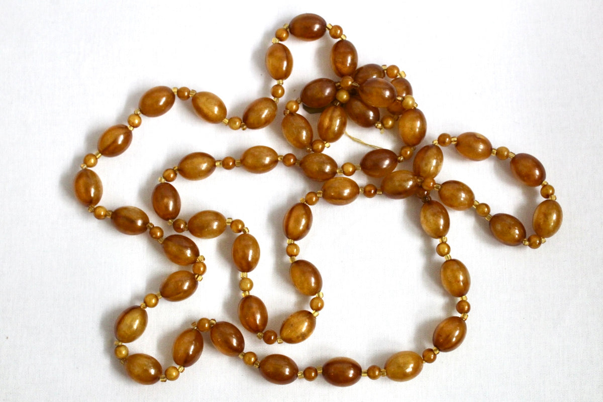 Orange Bakelite Beaded Necklace