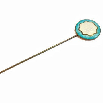 Norwegian Enamel Blue and White Hatpin