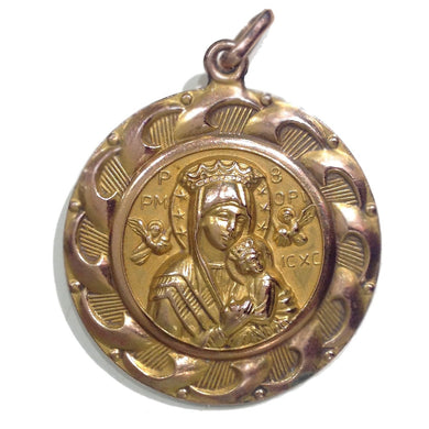 Vintage 14ct Yellow Gold Madonna and Jesus Pendant