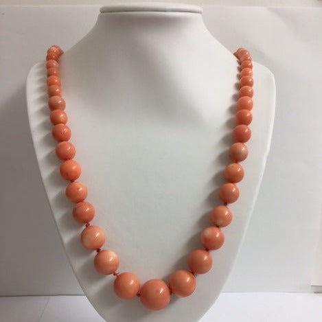 Large Natural Mediterranean Angel Skin Coral Necklace