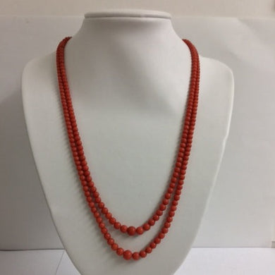Vintage Coral Two Strand Necklace