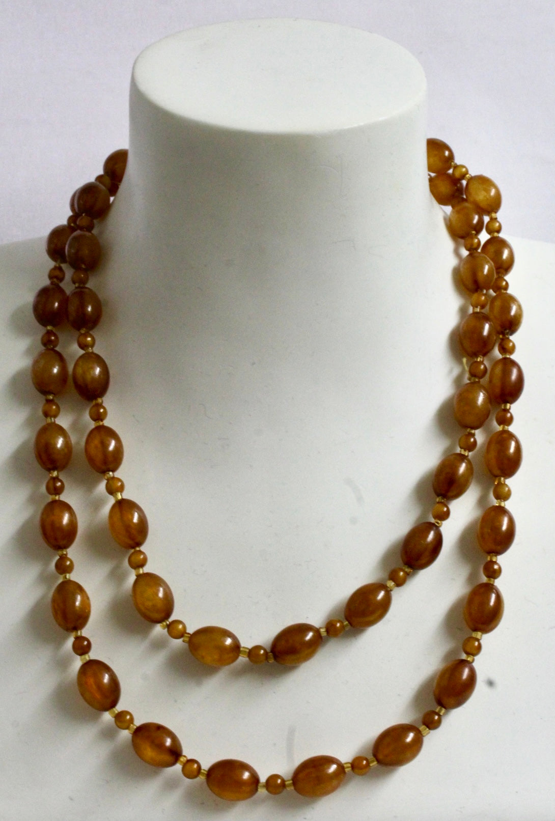 Orange Bakelite Beaded Necklace