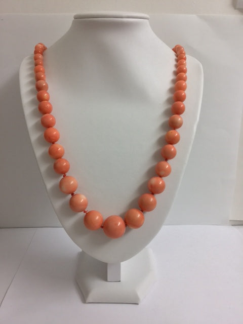 Large Natural Mediterranean Angel Skin Coral Necklace