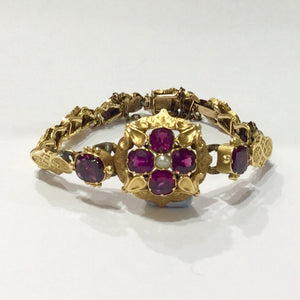 Georgian Rhodolite Garnet Gold Plated Bracelet