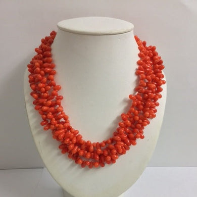Natural Salmon Coral Necklace
