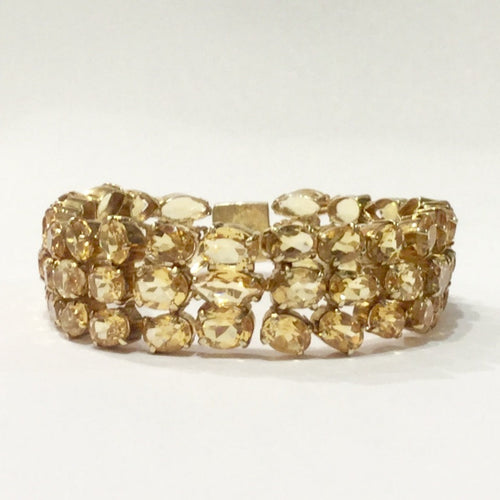 Citrine Sterling Silver Gold Plate Bracelet