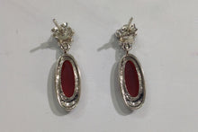 Sterling Silver Carnelian Marcasite Earrings