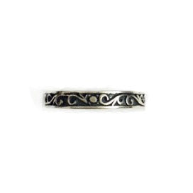 Engraved Sterling Silver Men's Ring