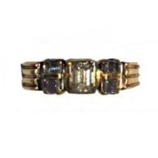 Vintage 9ct Yellow Gold Baguette Diamond Ring