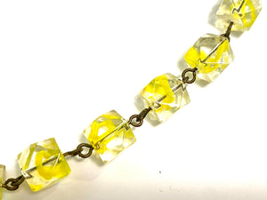 Vintage Yellow Crystal Art Deco Necklace