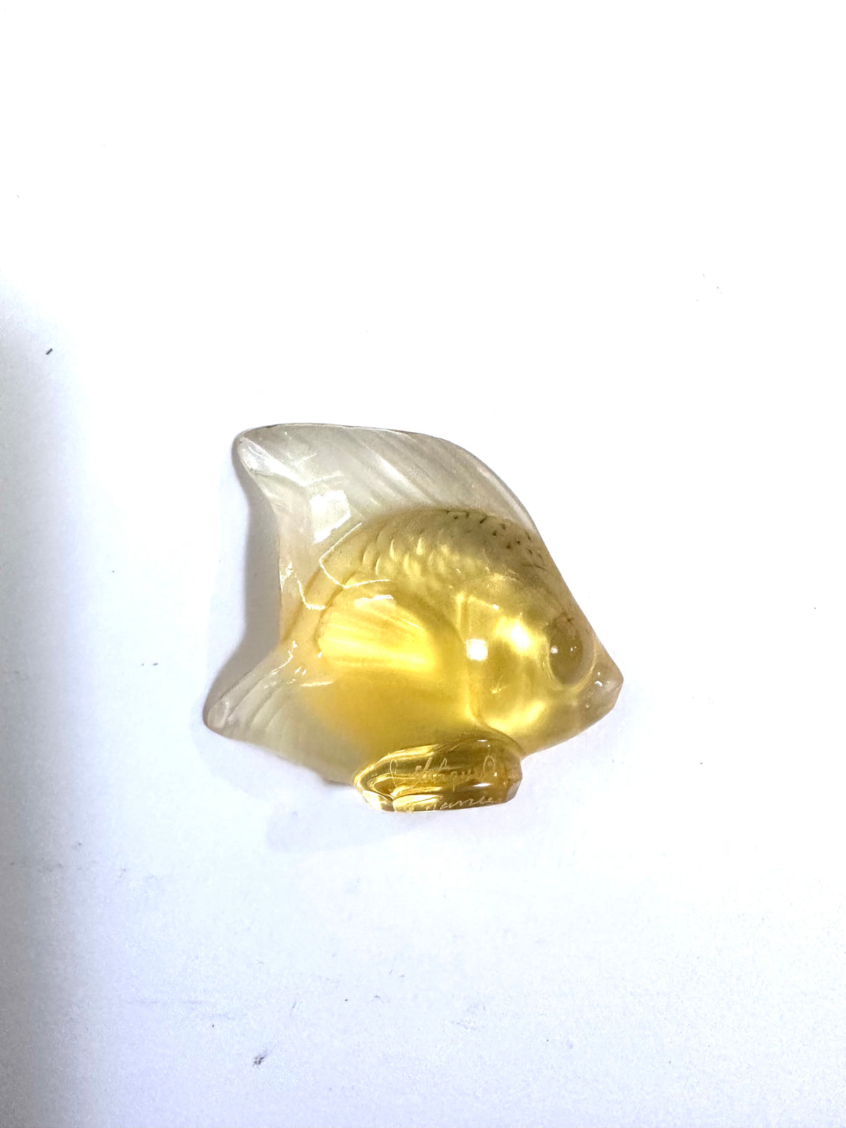 Lalique Yellow Art Glass Fish