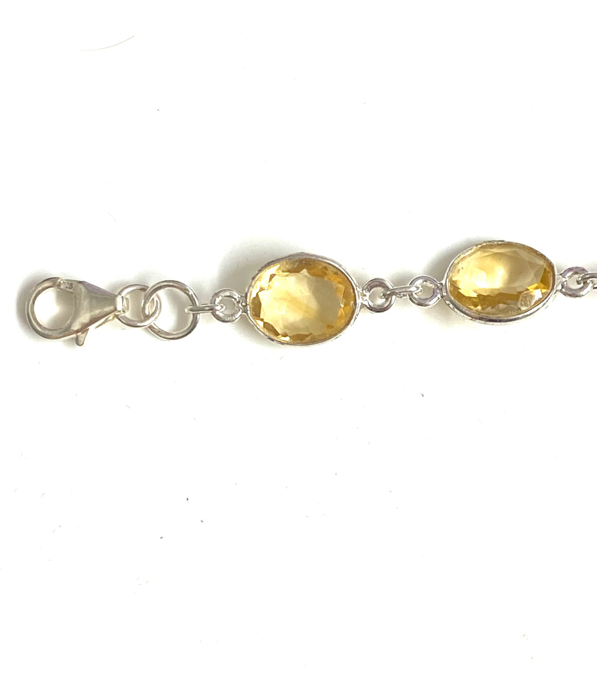 Sterling Silver Oval Cut Citrine Bracelet