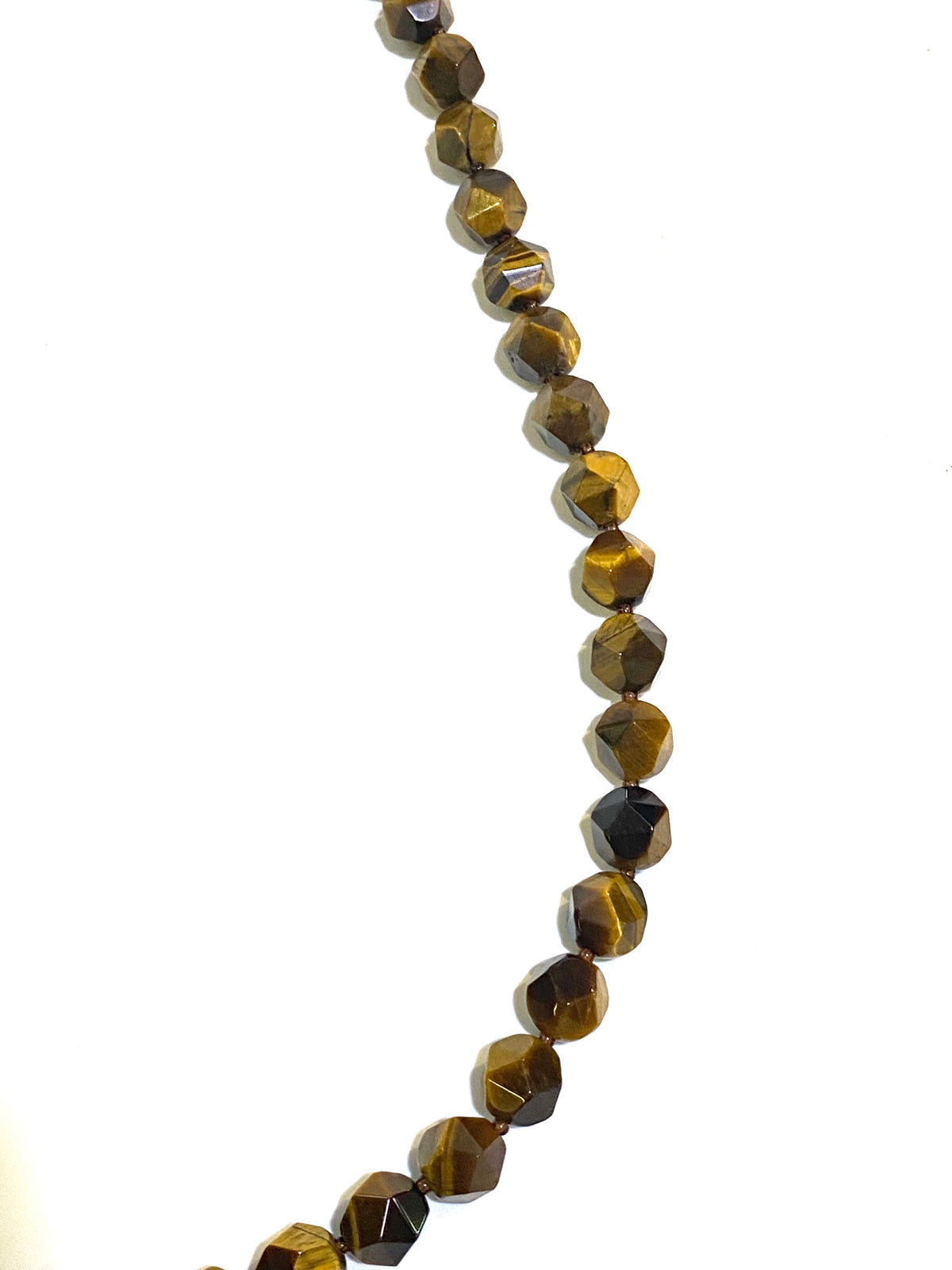 Diamond Cut Tigers Eye Beaded Necklace