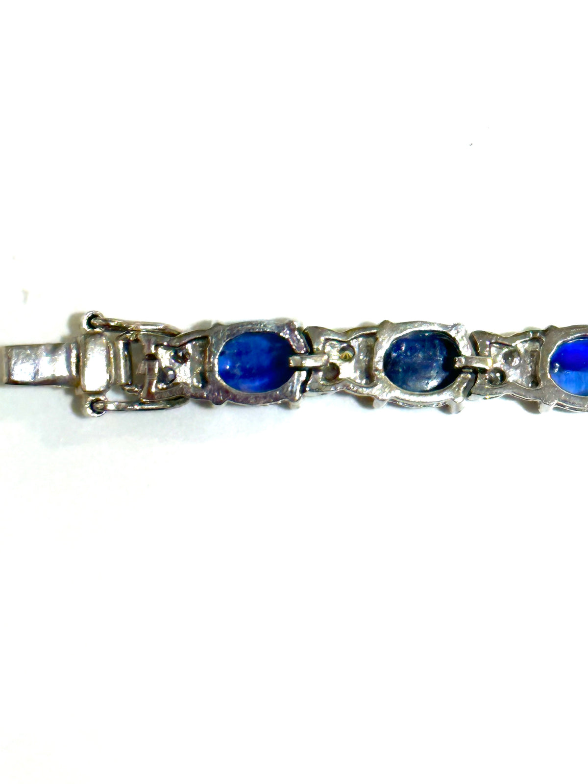 Cabochon Kyanite and Cubic Zirconia Tennis Bracelet
