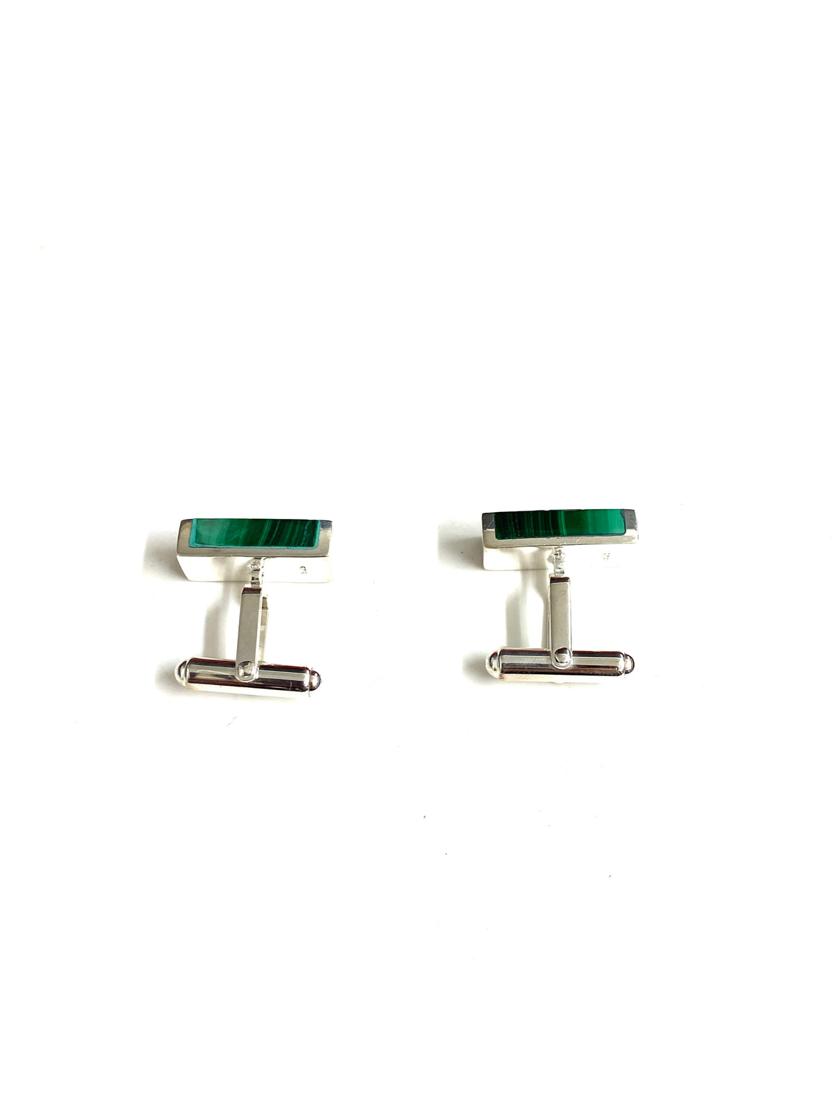 Sterling Silver Faux Malachite Cufflinks