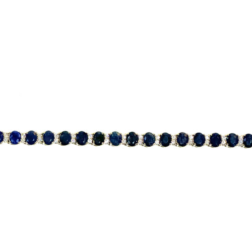 Round Cut Sapphire and Cubic Zirconia Bracelet