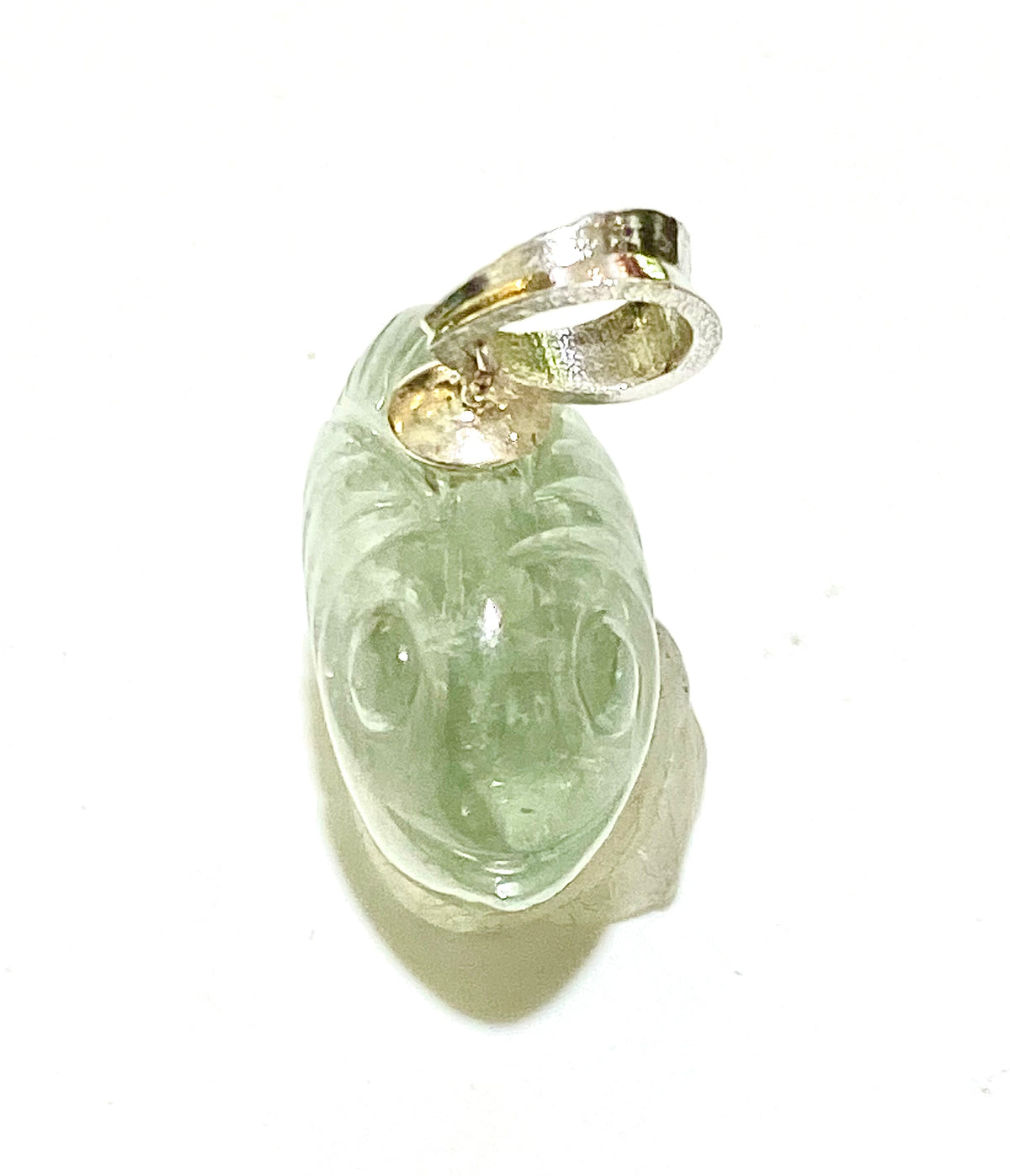 Hand-carved Fluorite Fish Pendant