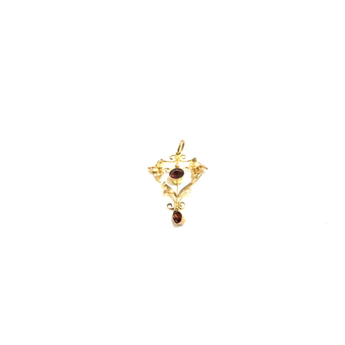 Antique 9ct Gold Garnet Pendant