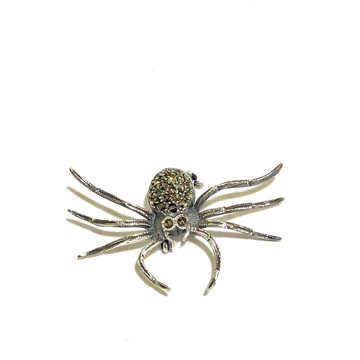 Sterling Silver Marcasite Spider Brooch