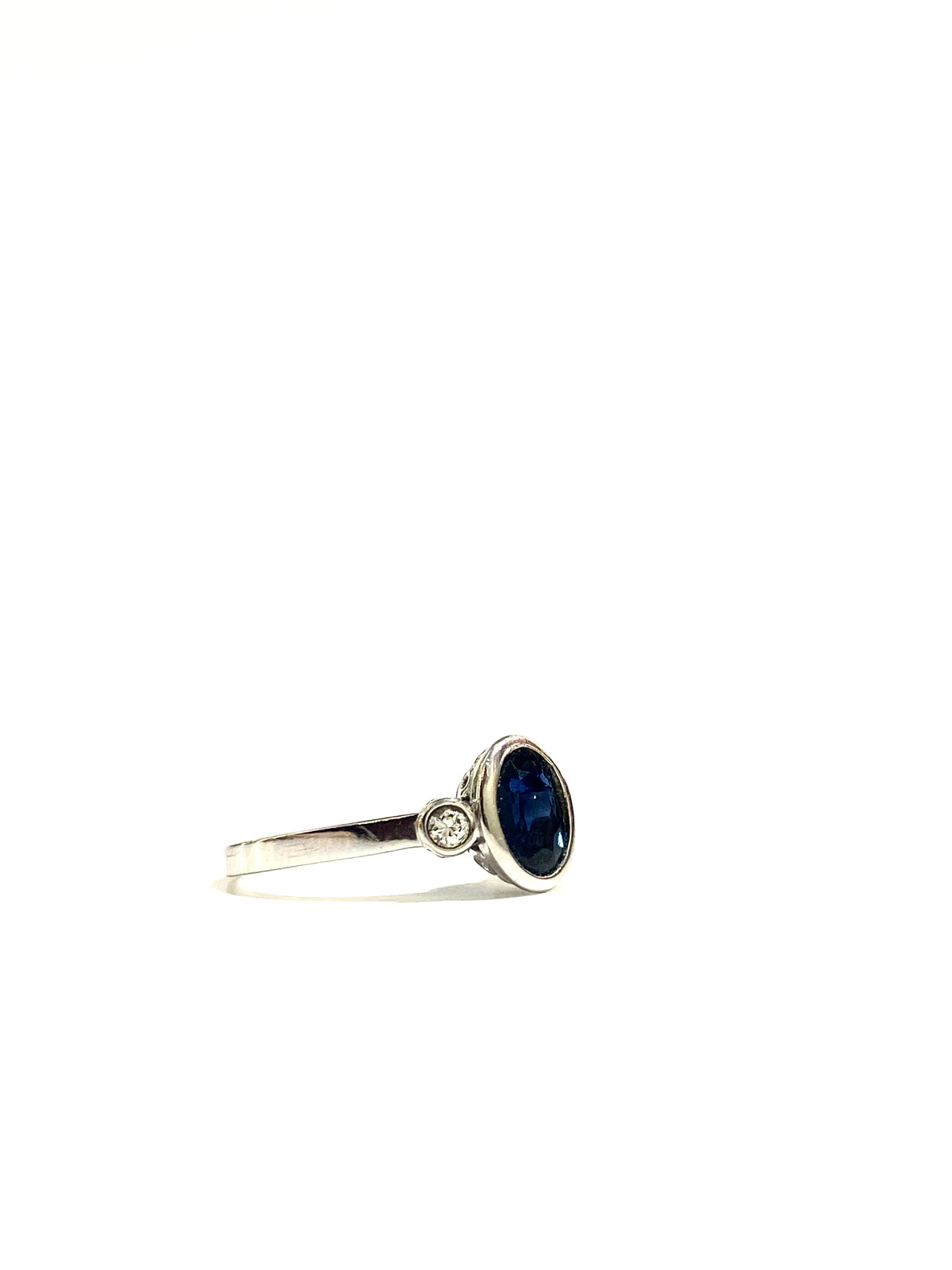 9ct White Gold 1ct Sapphire and Diamond Ring