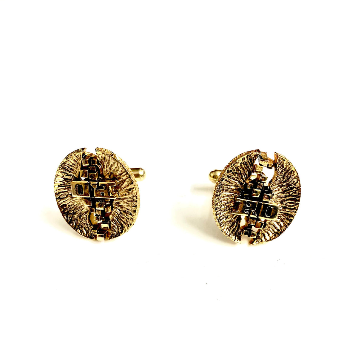 Vintage Gold Plate 'PO' Cufflinks