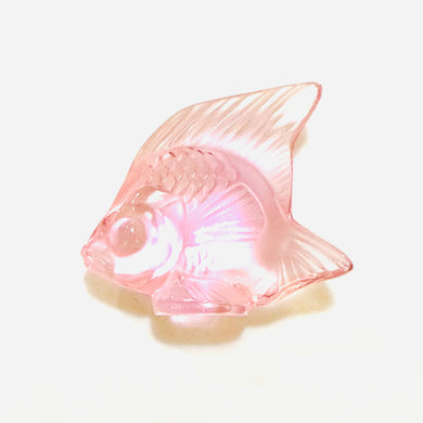 Lalique Pink Art Glass Fish