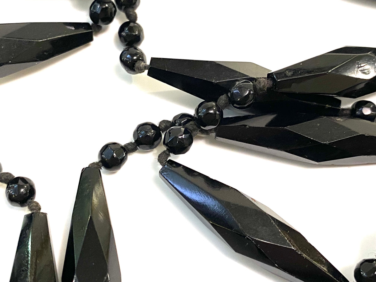 Opera Length Art Deco French Jet Necklace