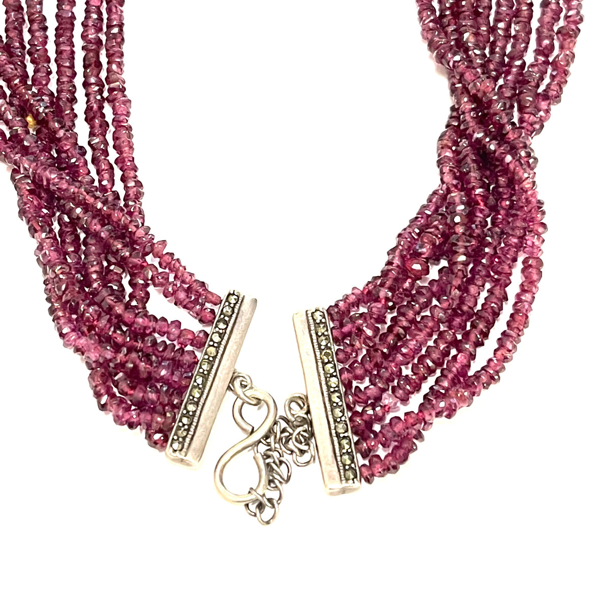 Faceted Garnet Multi-Strand Beaded Necklace