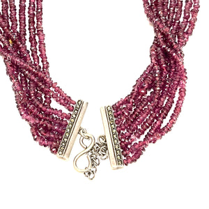 Faceted Garnet Multi-Strand Beaded Necklace