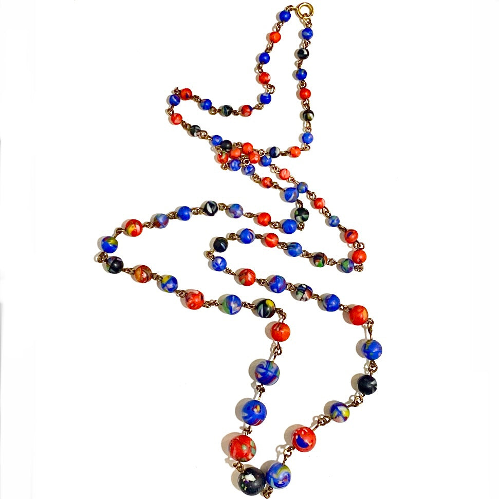 Italian Glass Beaded Necklace