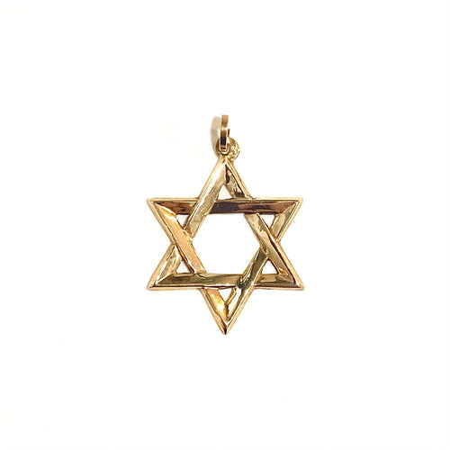 14ct Yellow Gold Star of David Pendant