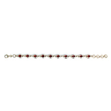 Sterling Silver Oval Cut Garnet Bracelet