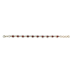 Sterling Silver Oval Cut Garnet Bracelet