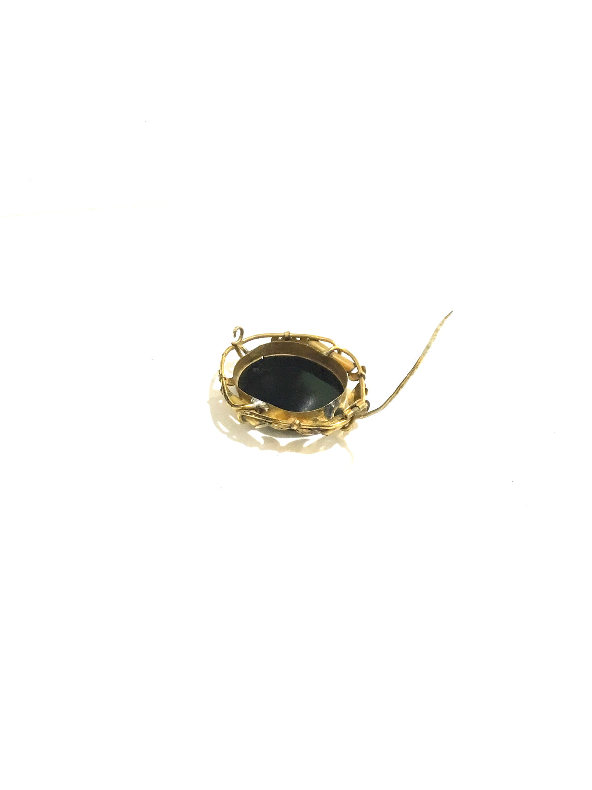 Victorian Pinchback Pietra Dura Mosaic Brooch