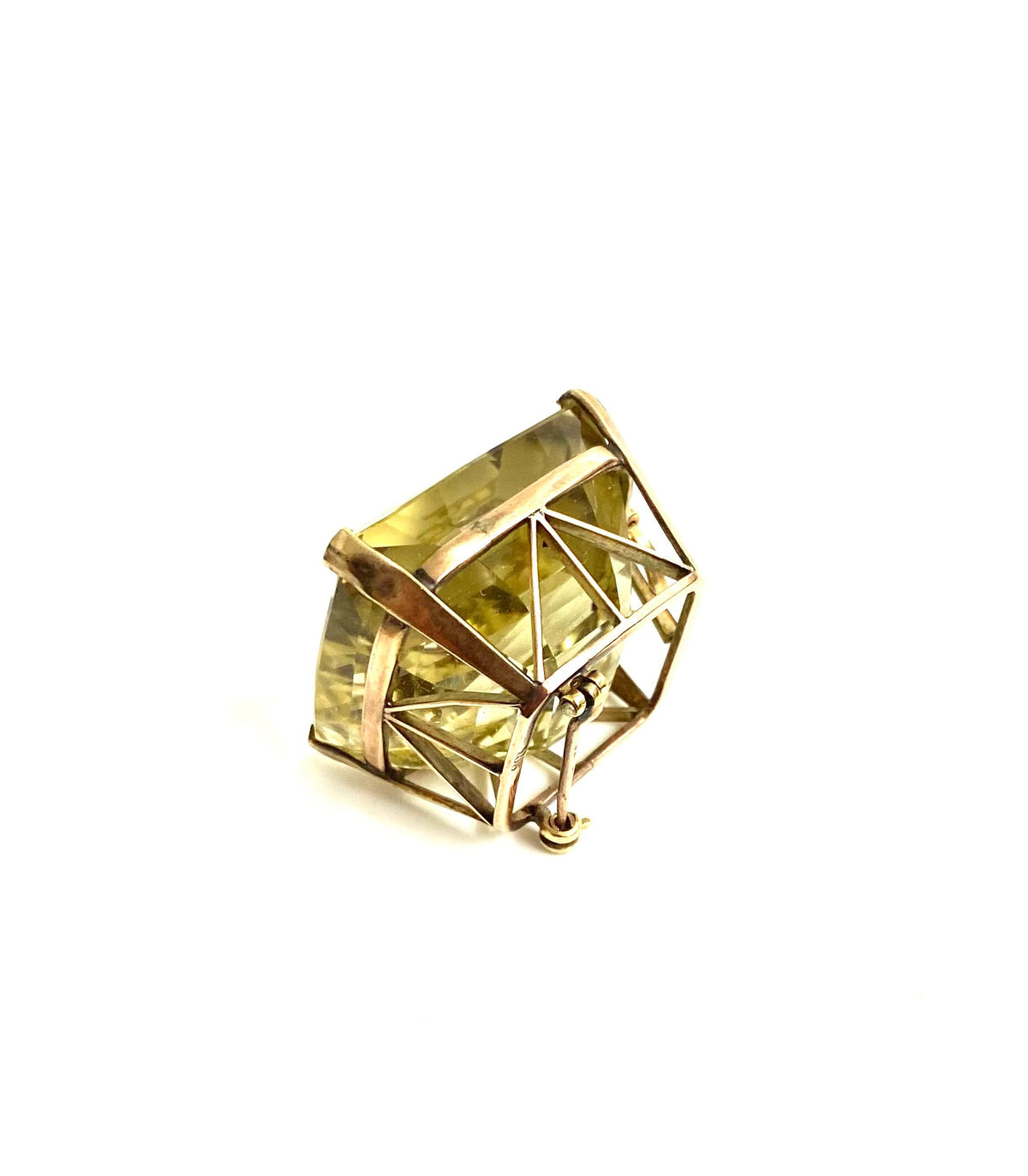 18ct Yellow Gold 100ct Citrine Square Pendant