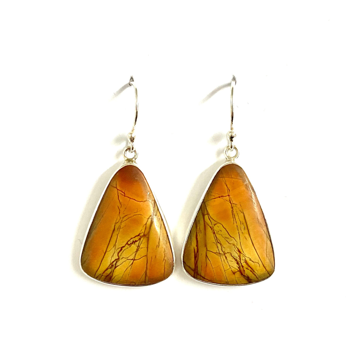 Sterling Silver Unakite Jasper Drop Earrings