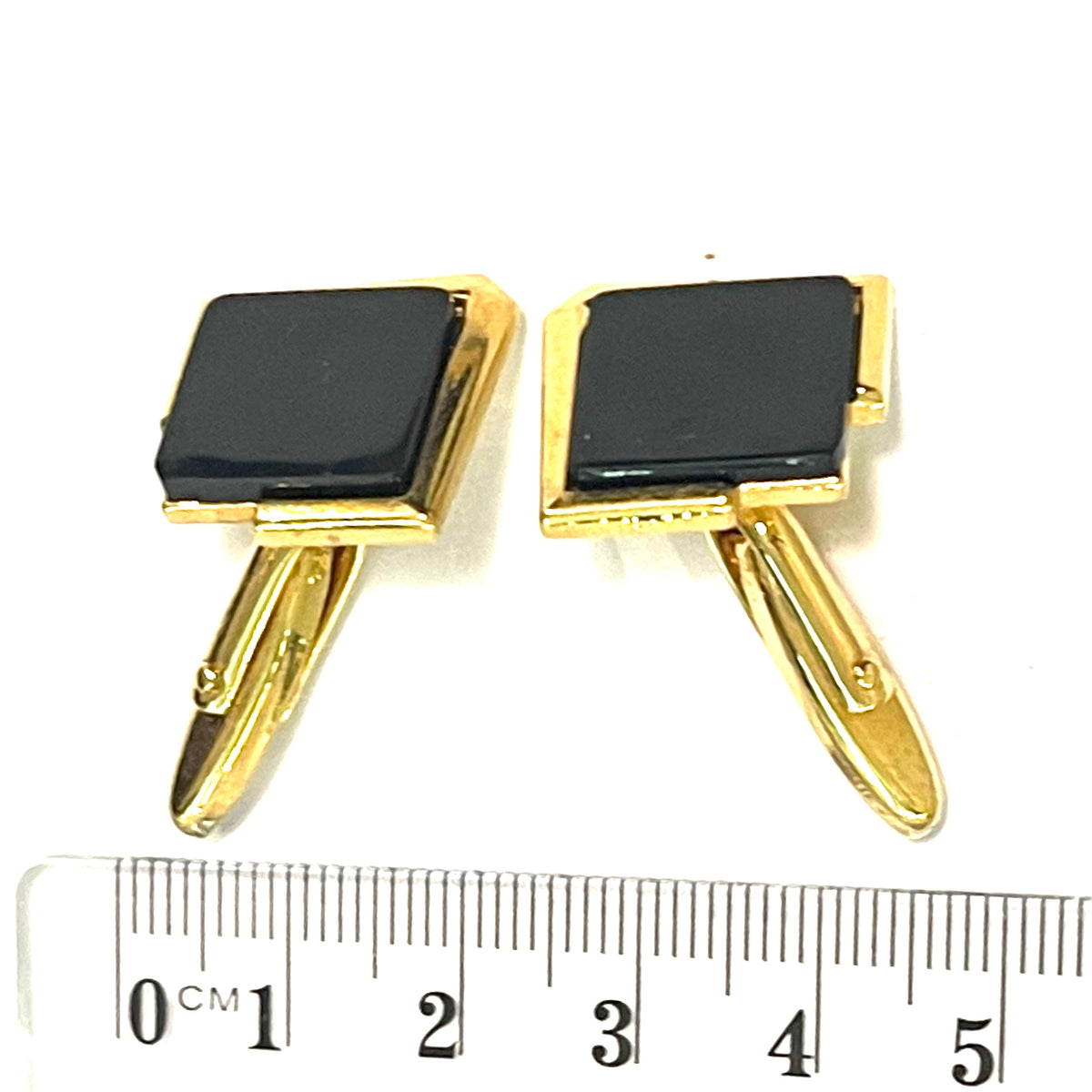 Vintage Gold Plate and Black Bakelite Cufflinks