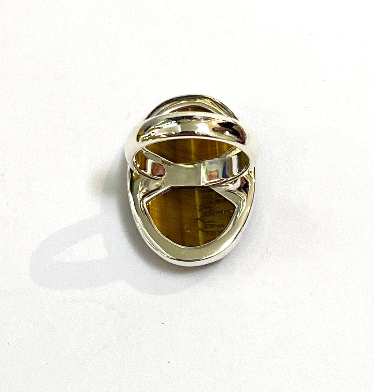 Tigers Eye Oval Silver Ring