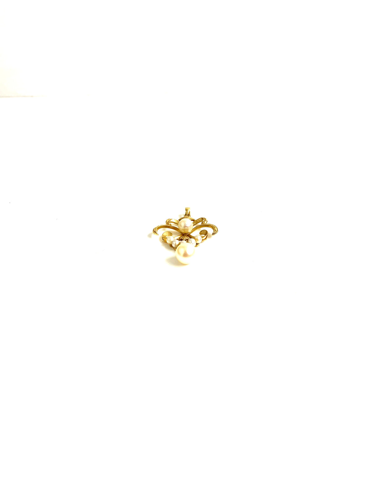 Antique 14ct Gold Mikimoto Cultured Pearl Pendant