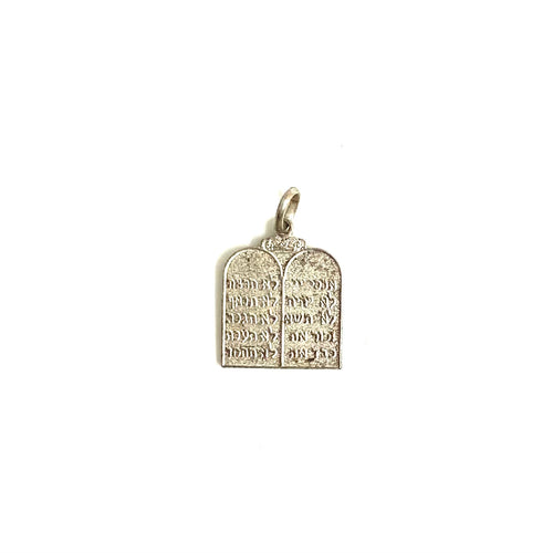 Sterling Silver Hebrew Ten Commandments Charm