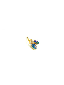 18ct Gold Opal and Diamond Brooch