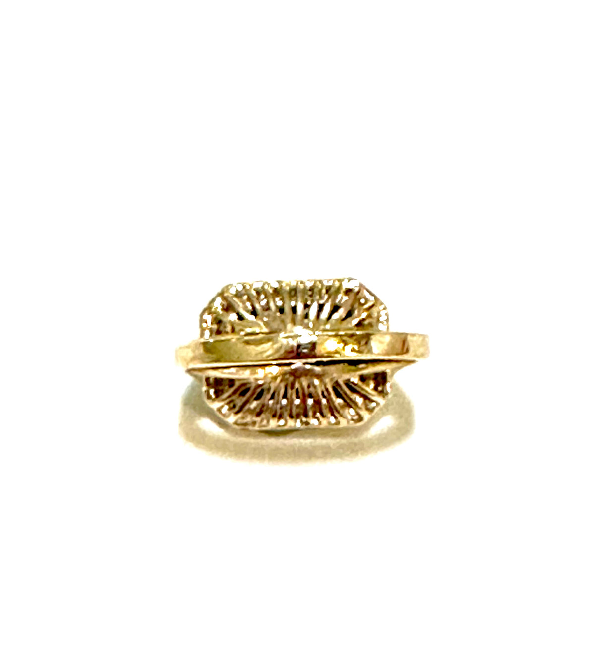 Black Onyx and Diamond 9ct Yellow Gold Ring