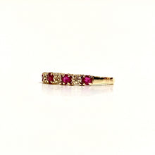 9ct Yellow Gold Ruby and Diamond Bridge Ring